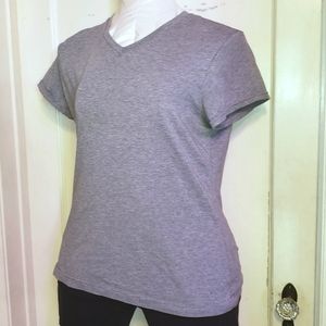 Plus Size Danskin gray V-Neck short sleeve Tee XL